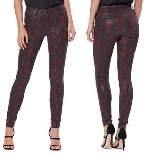 NEW Paige Hoxton Ultra Skinny Coated Red Skin Size 25 NWOT